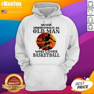 Alternative view of Good Never Underestimate An Old Man Who Loves Basketball Moonblood Shirt