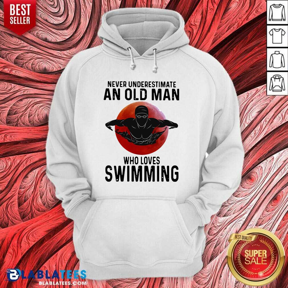 Good Never Underestimate An Old Man Who Loves Swimming The Moon Shirt - Image 5