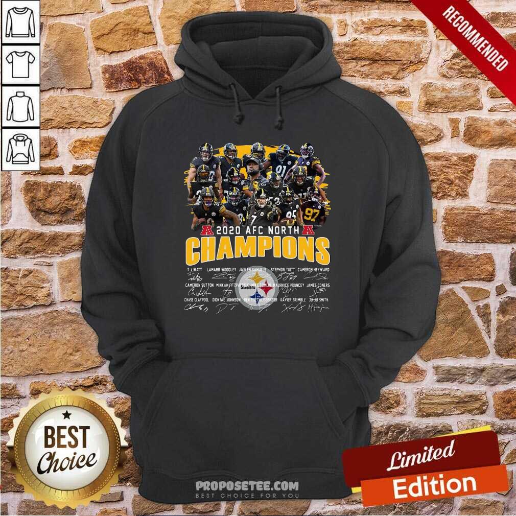 Good Pittsburgh Steelers 2020 Afc North Champions Signatures Shirt - Image 2