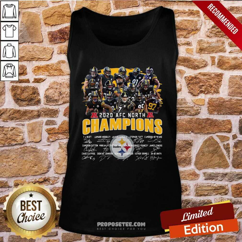 Good Pittsburgh Steelers 2020 Afc North Champions Signatures Shirt - Image 4