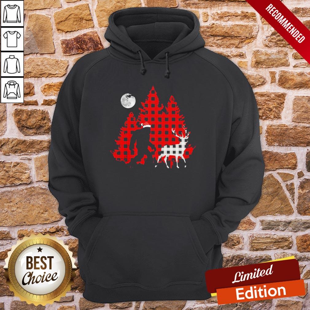 Good Plaid Bigfoot And Reindeer Moon 2020 Shirt - Image 5