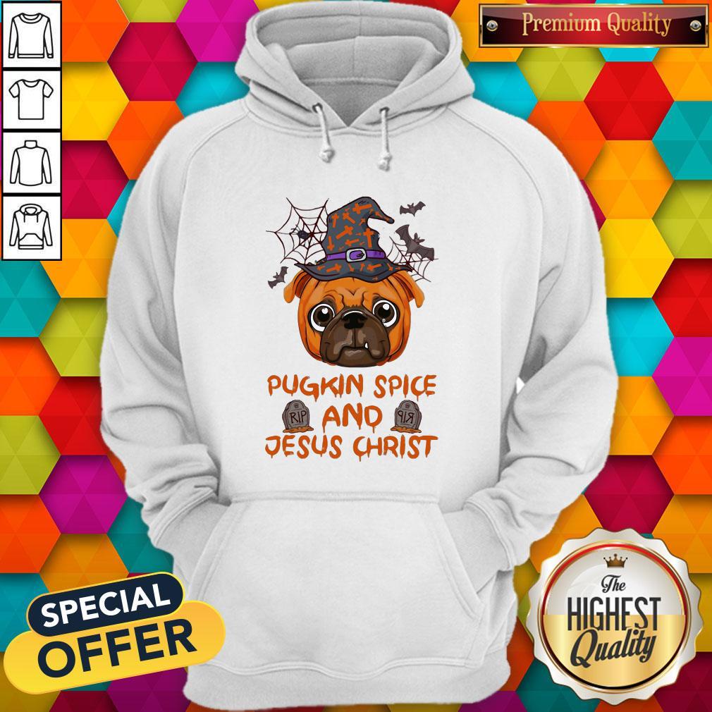Good Pugkin Spice And Jesus Christ Halloween Shirt - Image 3