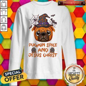 Alternative view of Good Pugkin Spice And Jesus Christ Halloween Shirt