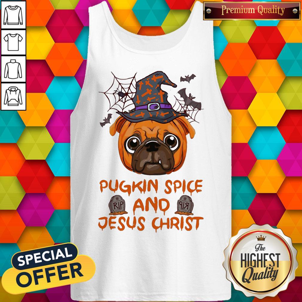 Good Pugkin Spice And Jesus Christ Halloween Shirt - Image 4