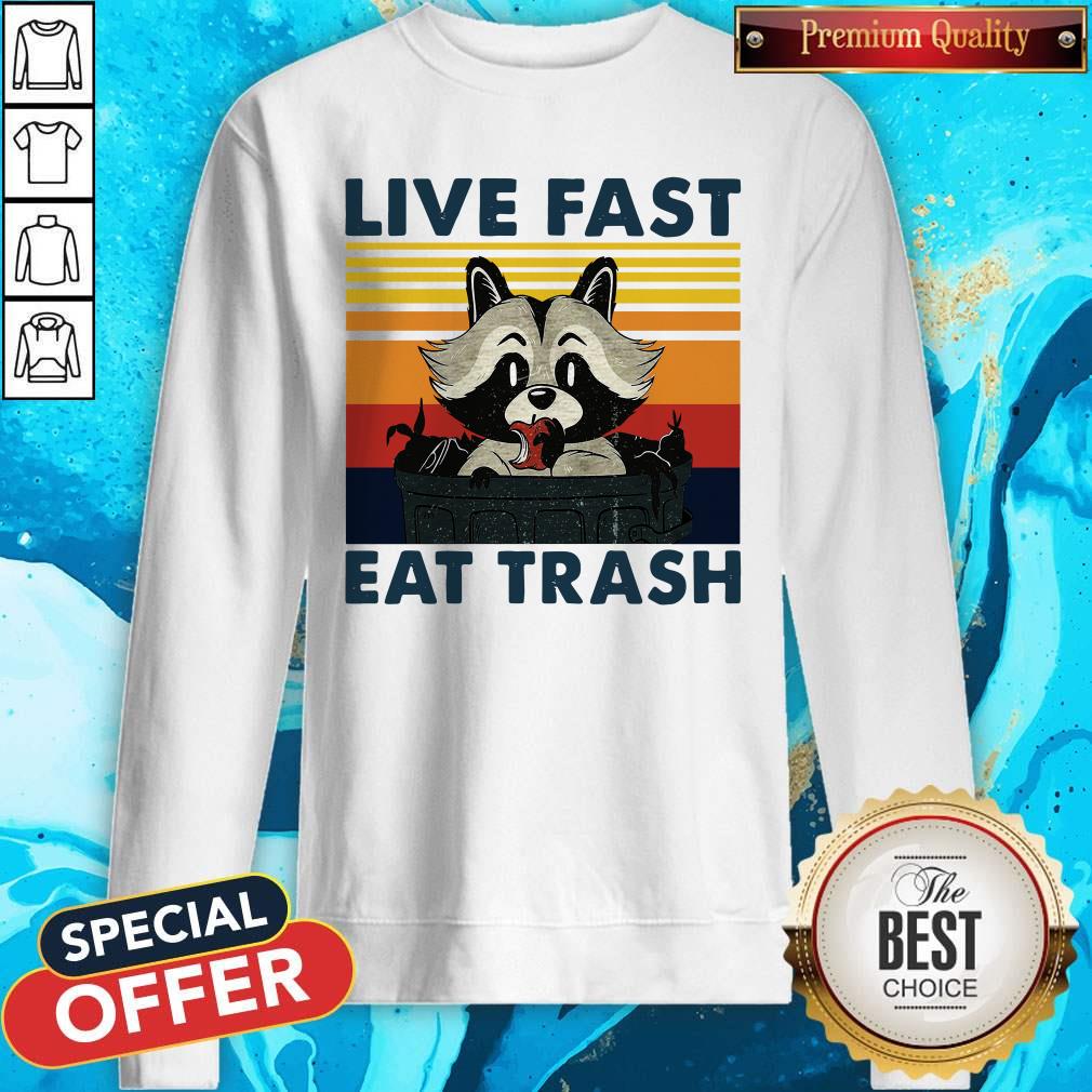 Good Raccoon Live Fast Eat Trash Vintage Shirt - Image 3