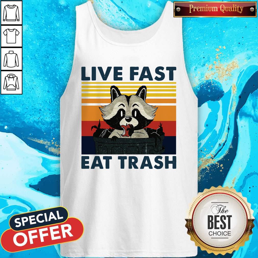 Good Raccoon Live Fast Eat Trash Vintage Shirt - Image 2