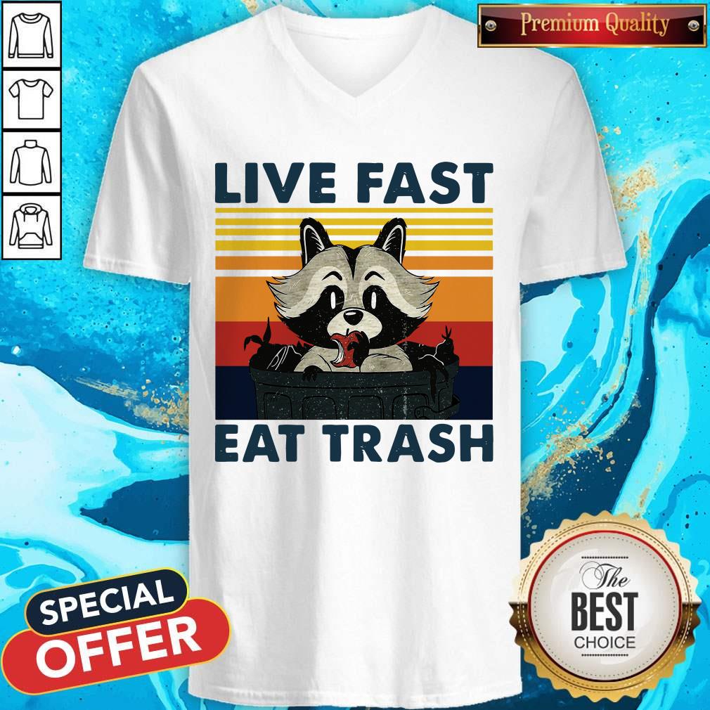 Good Raccoon Live Fast Eat Trash Vintage Shirt - Image 5