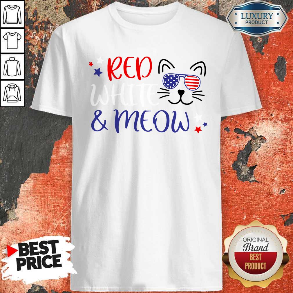 Good Red White And Meow Shirt