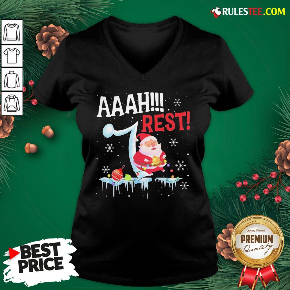 Good Santa Claus Aaah Rest Happy Light Christmas Shirt - Image 3