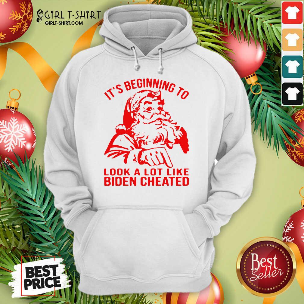 Good Santa Claus It’s Beginning To Look A Lot Like Biden Cheated Shirt - Image 5