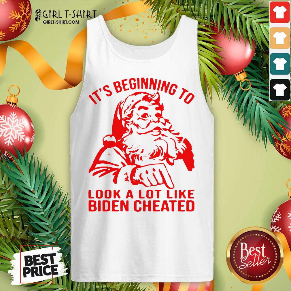 Good Santa Claus It’s Beginning To Look A Lot Like Biden Cheated Shirt - Image 3