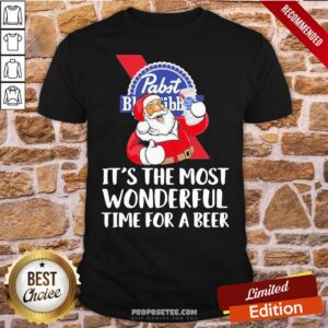 Good Santa Pabst Blue Ribbon It’s The Most Wonderful Time For A Beer Shirt