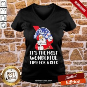 Alternative view of Good Santa Pabst Blue Ribbon It’s The Most Wonderful Time For A Beer Shirt