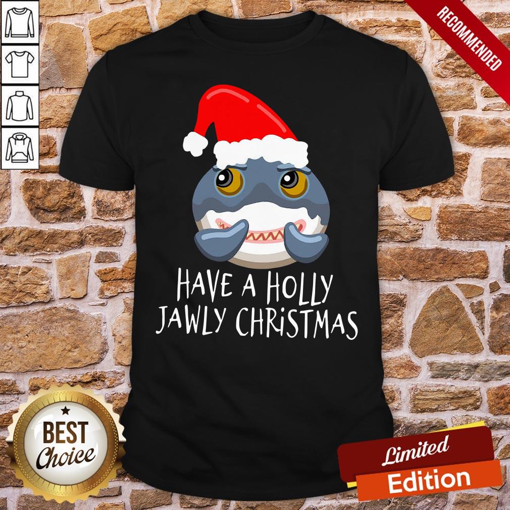 Good Santa Shark Have A Holly Jawly Christmas Shirt