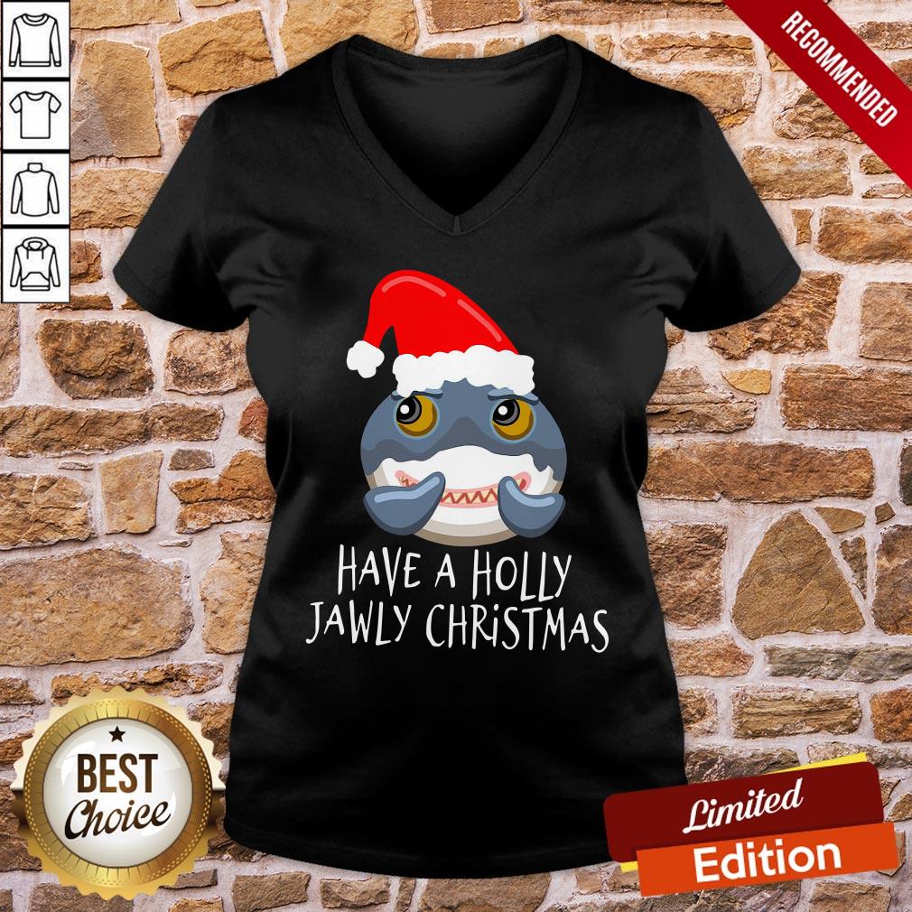 Good Santa Shark Have A Holly Jawly Christmas Shirt - Image 2