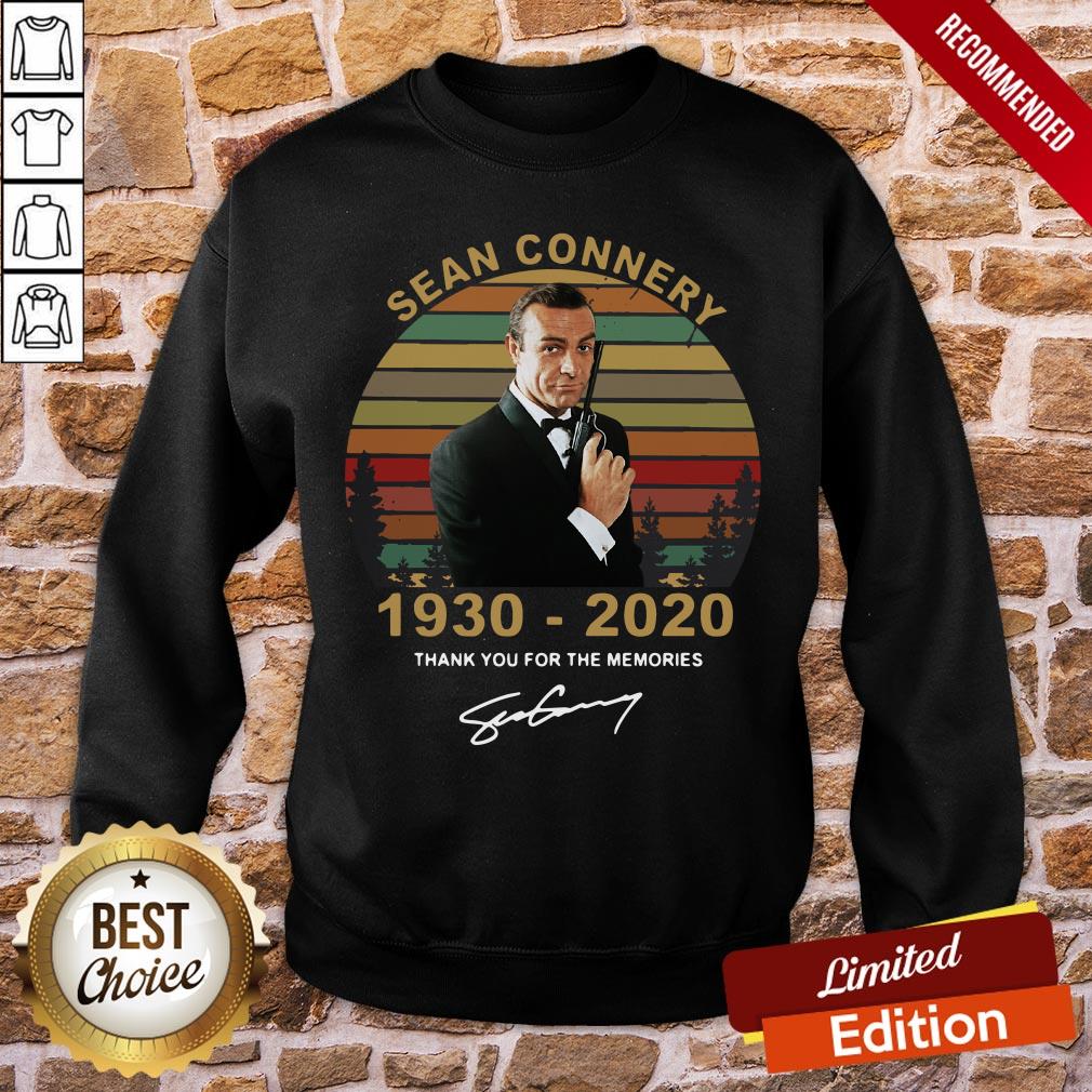 Good Sean Connery 1930 2020 Thank You For The Memories Signature Vintage Shirt - Image 4