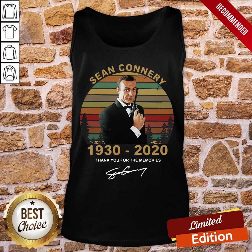 Good Sean Connery 1930 2020 Thank You For The Memories Signature Vintage Shirt - Image 3