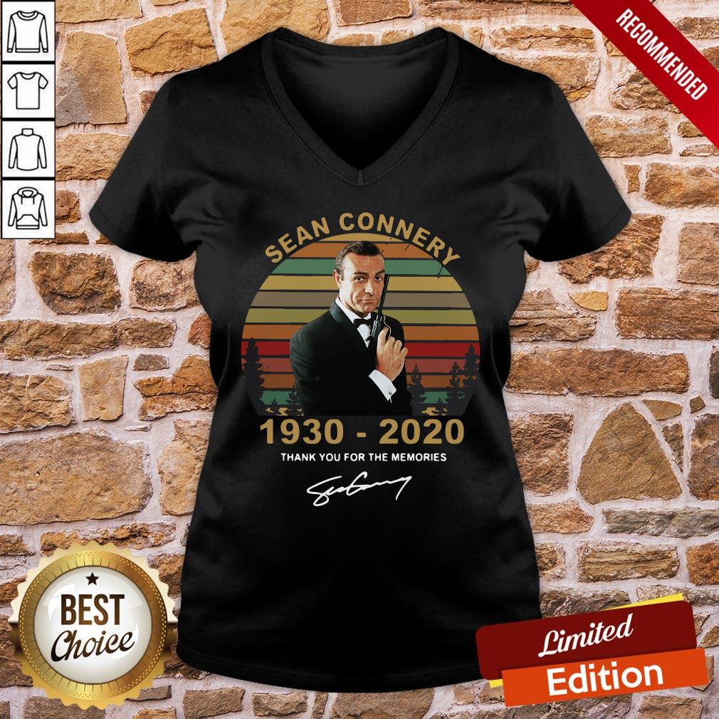 Good Sean Connery 1930 2020 Thank You For The Memories Signature Vintage Shirt - Image 2