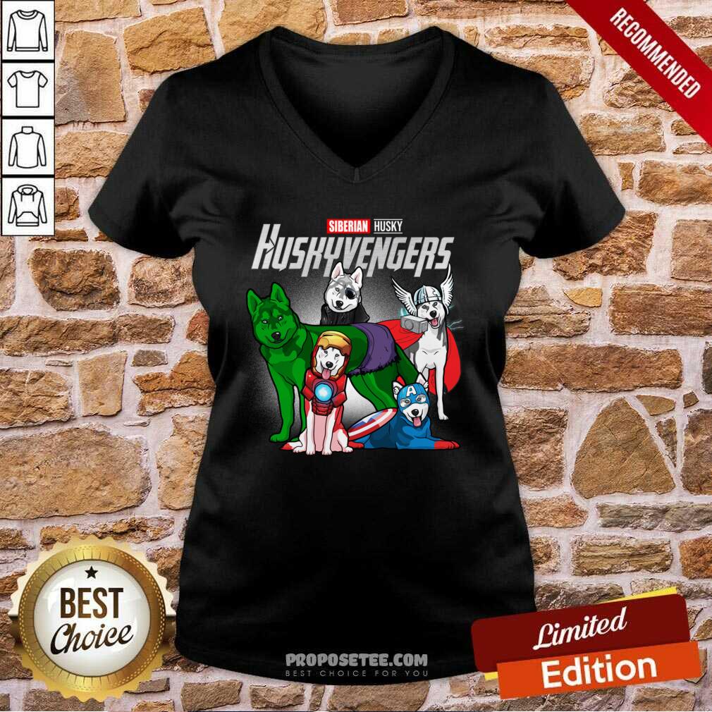 Good Siberian Husky Marvel Avengers Huskyvengers Shirt - Image 2