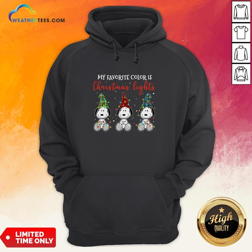 Good Snoopy My Favorite Color Is Christmas Lights Shirt - Image 5