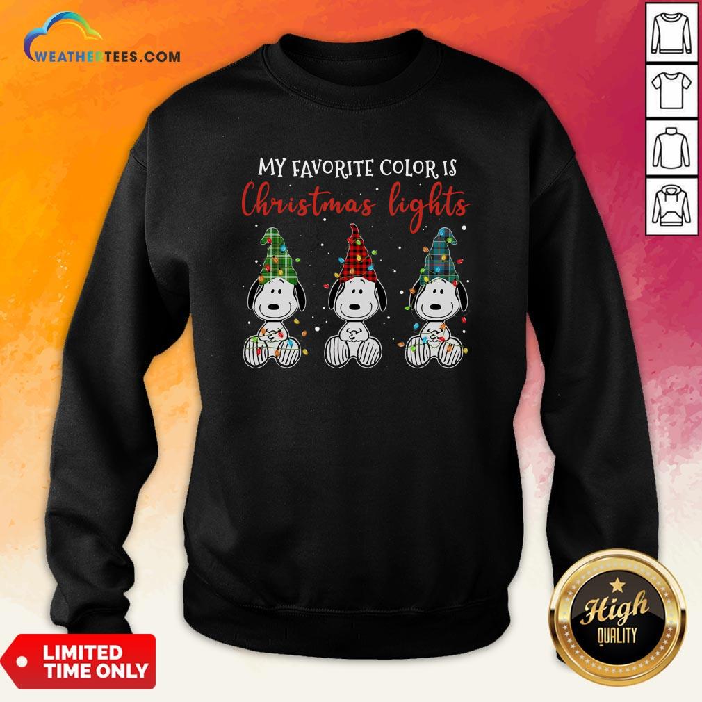 Good Snoopy My Favorite Color Is Christmas Lights Shirt - Image 4