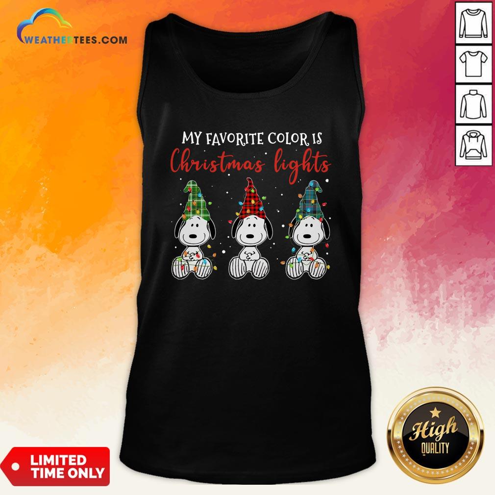 Good Snoopy My Favorite Color Is Christmas Lights Shirt - Image 3