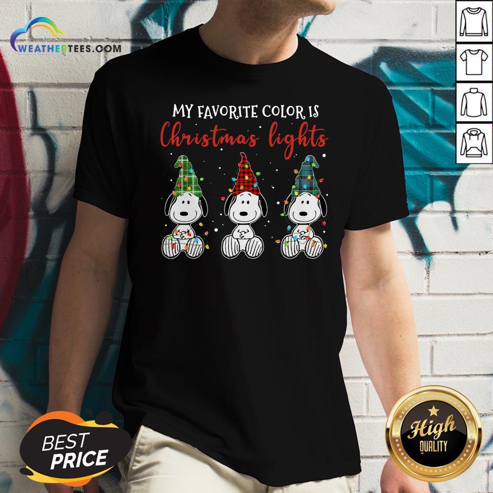 Good Snoopy My Favorite Color Is Christmas Lights Shirt - Image 2