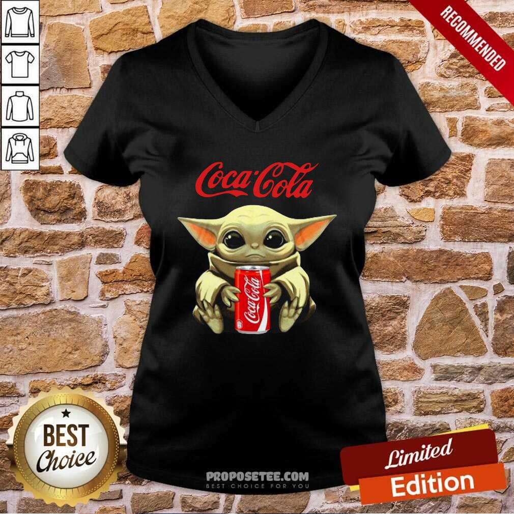 Good Star Wars Baby Yoda Hugs Coca Cola Soft Drink Shirt - Image 3