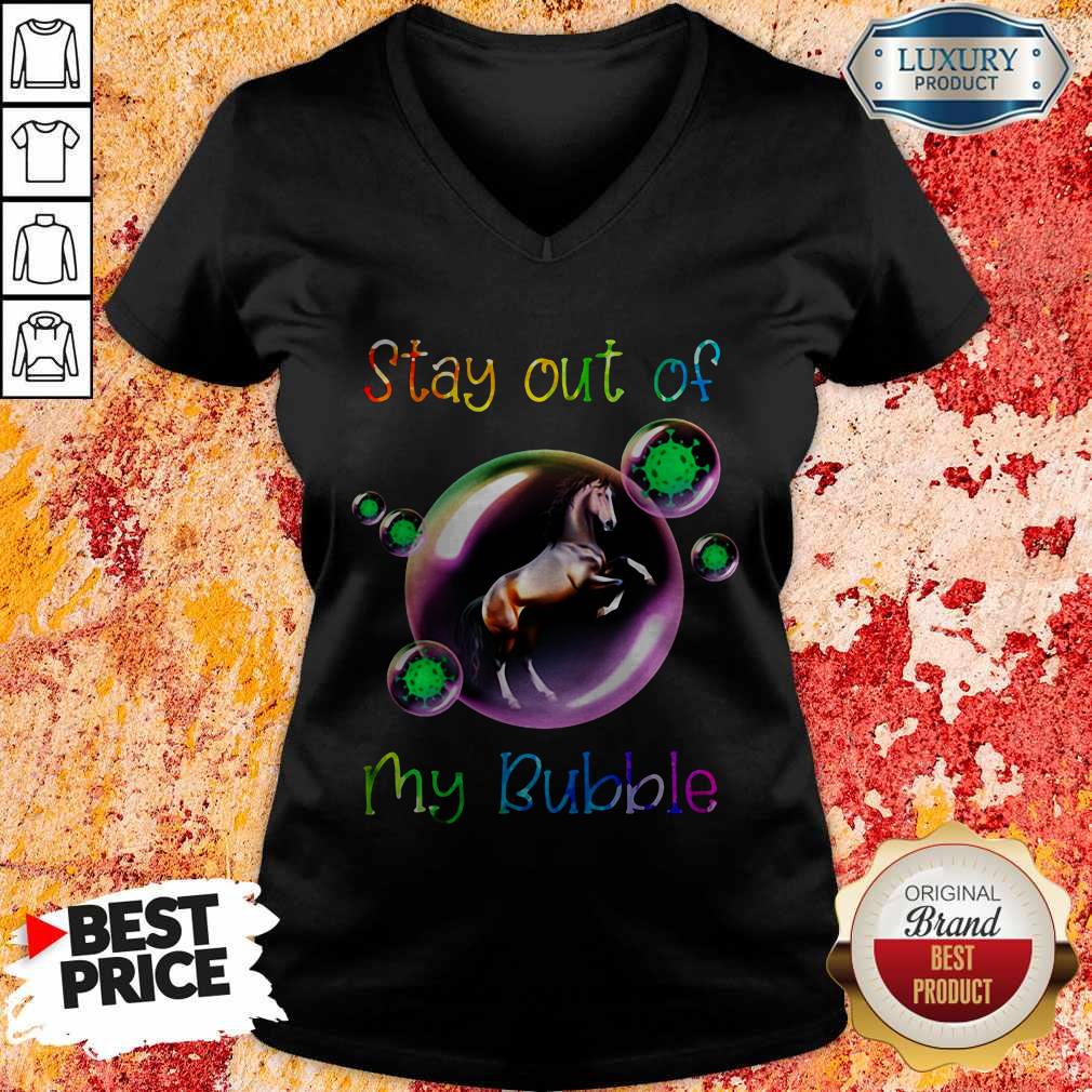 Good Stay Out My Bubble Coronavirus Horse Shirt - Image 3