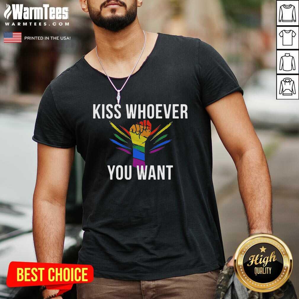 Good Strong Hand LGBT Kiss Whoever You Want Shirt - Image 5