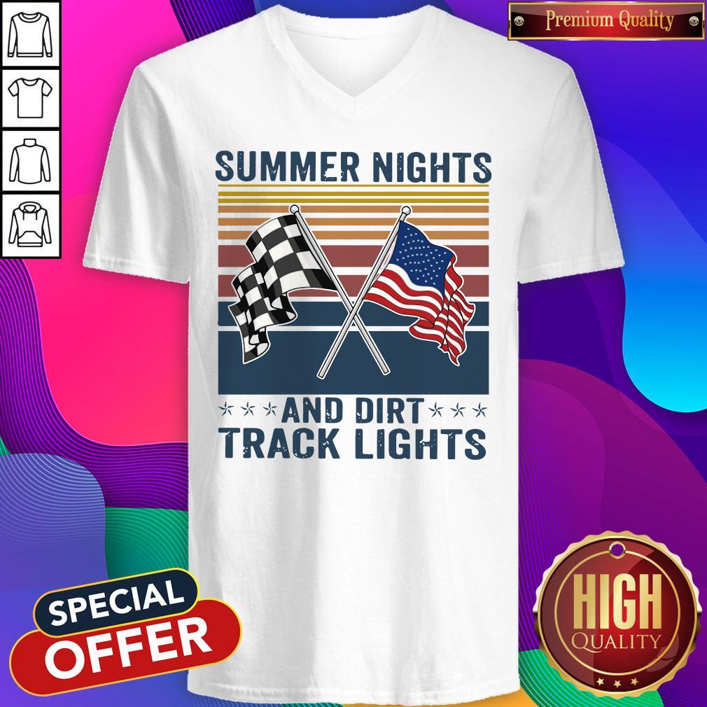 Good Summer Nights And Dirt Track Lights Vintage Shirt - Image 2