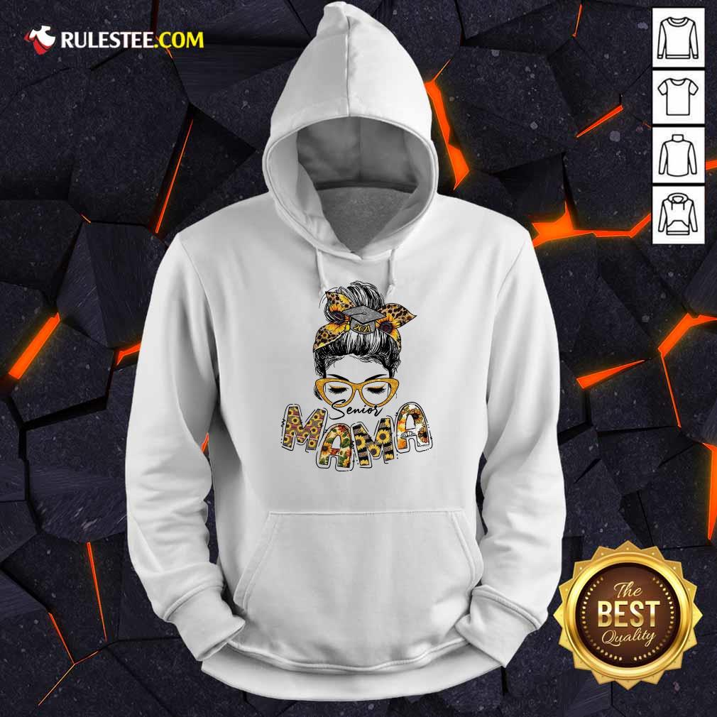 Good Sunflower Senior Mama Girl Bun Hair Glasses Shirt - Image 5