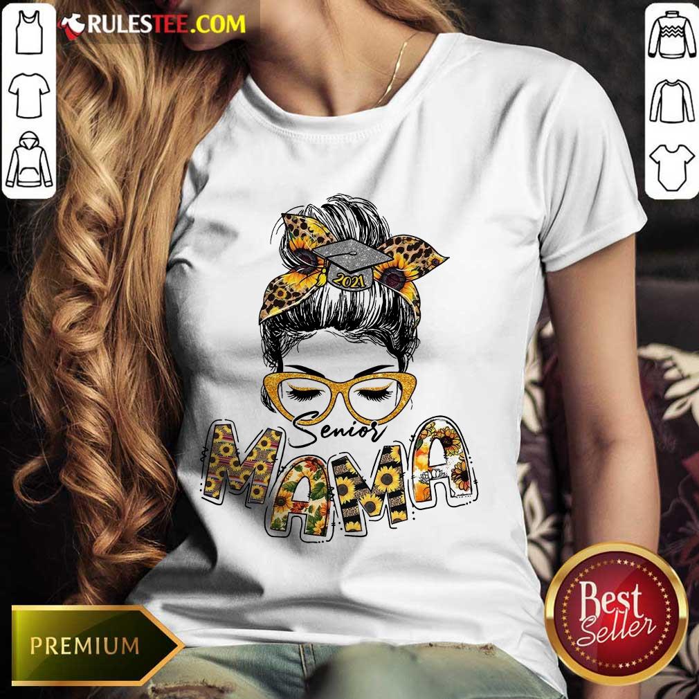 Good Sunflower Senior Mama Girl Bun Hair Glasses Shirt - Image 4