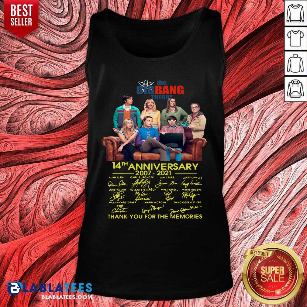 Good The Bigbang Theory 14th Anniversary 2007 2021 Signatures Thank For The Memories Shirt - Image 3