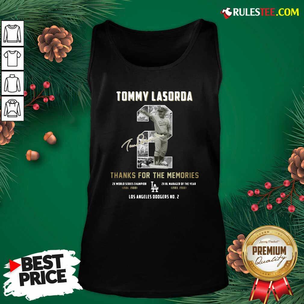 Good Tommy Lasorda 2 Thank You For The Memories Signature Shirt - Image 4