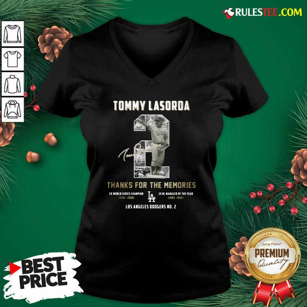 Good Tommy Lasorda 2 Thank You For The Memories Signature Shirt - Image 3
