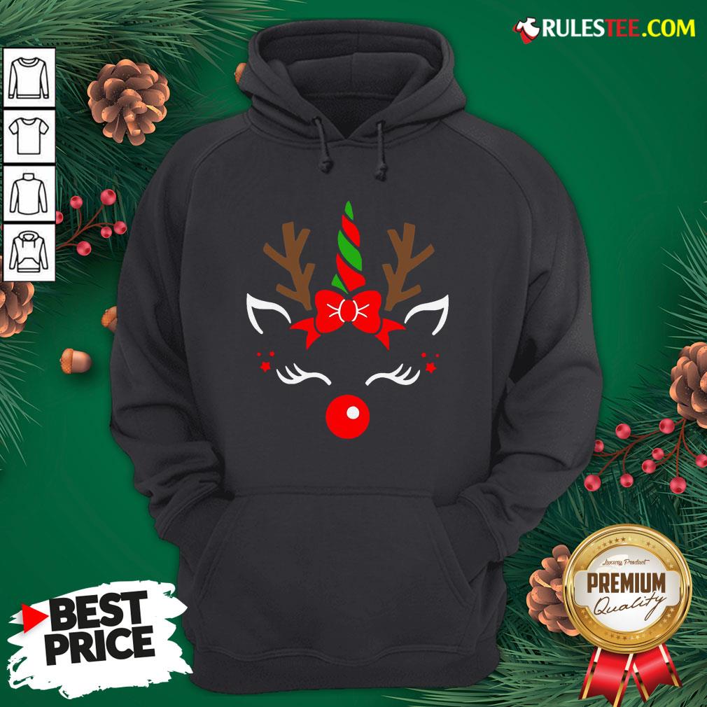 Good Unicorn Face Reindeer Antlers Christmas Funny Pet Kids Gifts Shirt - Image 2