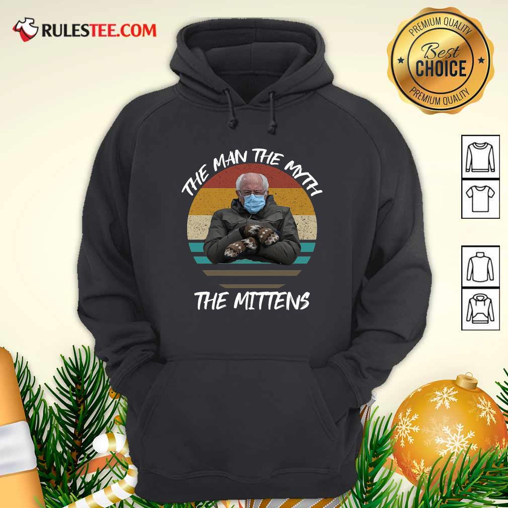 Good Vintage Bernie Sanders The Man The Myth The Mittens 2021 Inauguration Shirt - Image 2