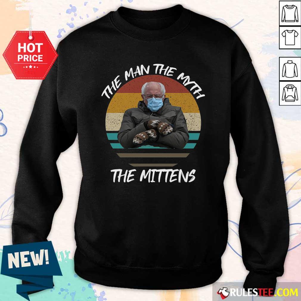 Good Vintage Bernie Sanders The Man The Myth The Mittens 2021 Inauguration Shirt - Image 5