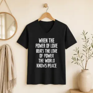 Alternative view of Good When The Power Of Love Beats The Love Of Power The World Knows Peace Pretty Shirt