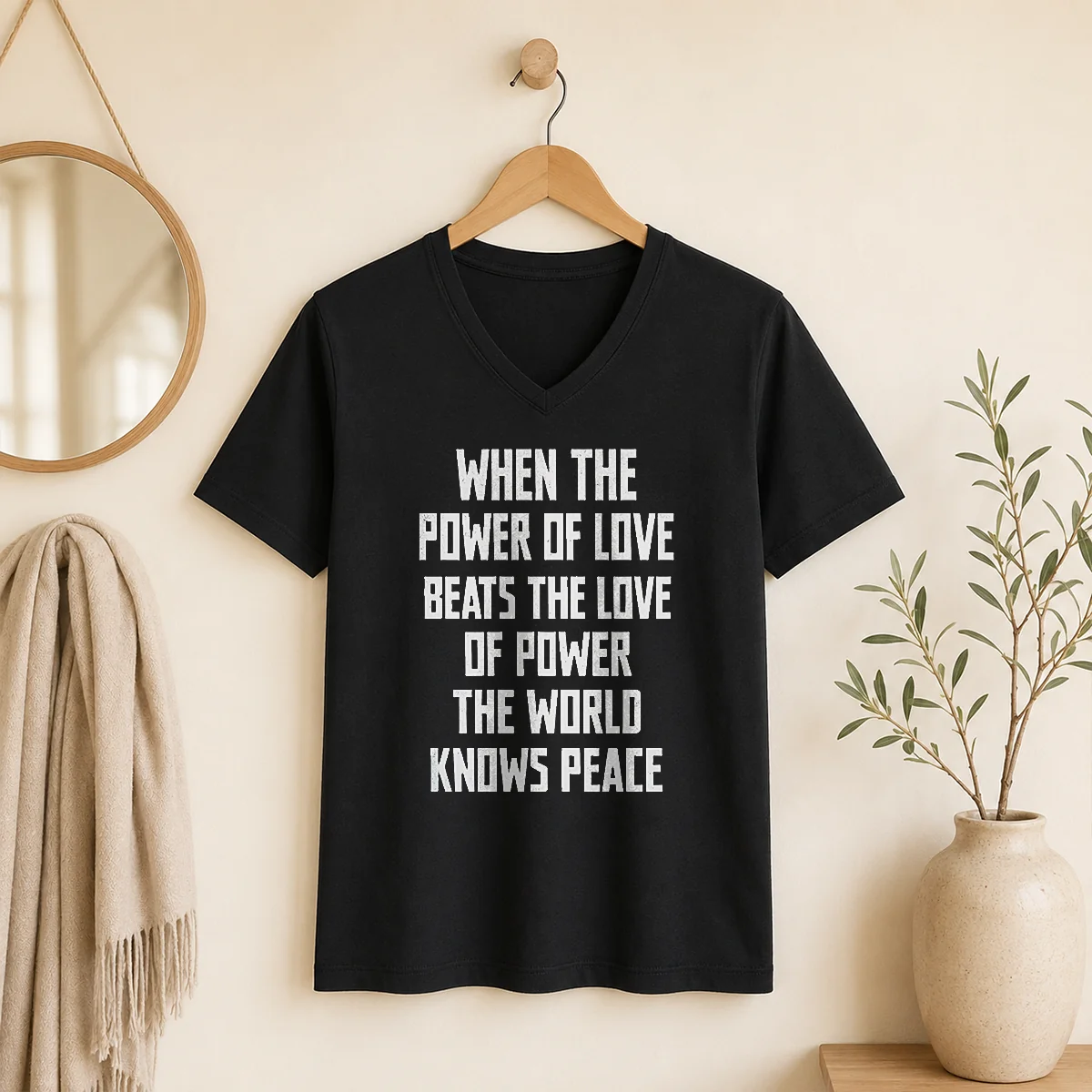 Good When The Power Of Love Beats The Love Of Power The World Knows Peace Pretty Shirt - Image 2