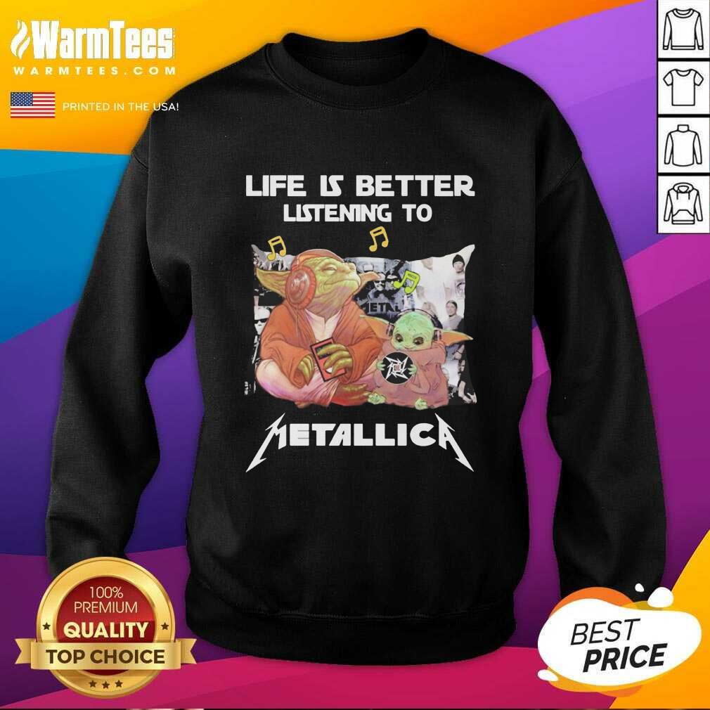 Good Yoda Life Is Better Listening To Bon Jovi Shirt - Image 3