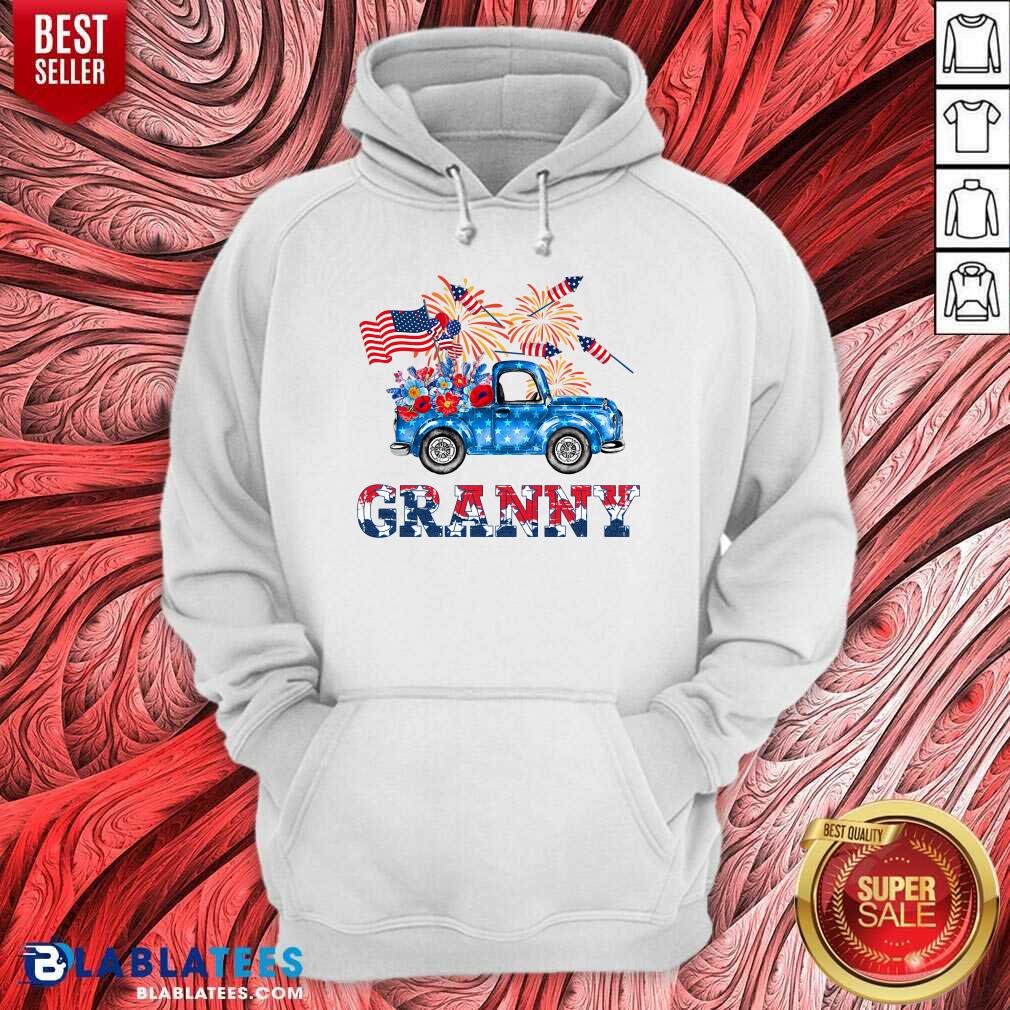 Granny Car Flowers American 4th Of July Shirt - Image 2