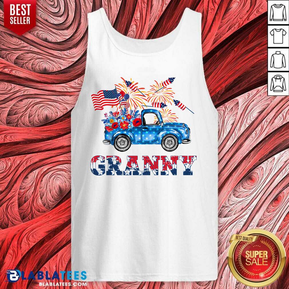 Granny Car Flowers American 4th Of July Shirt - Image 4