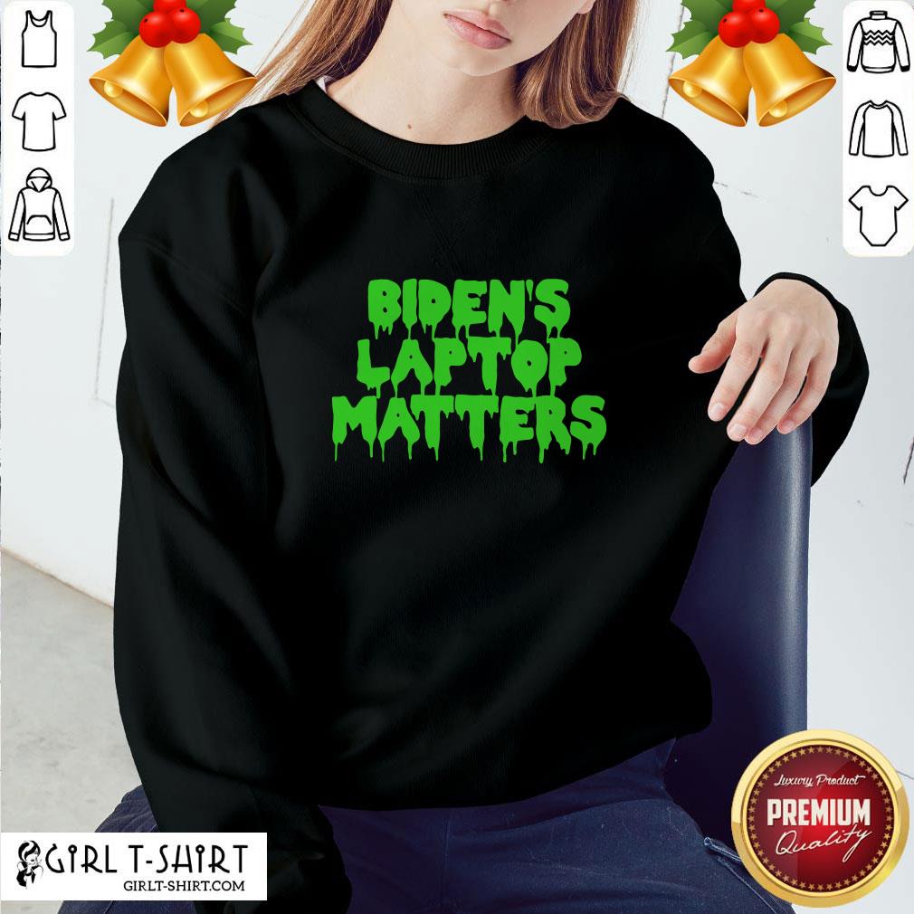 Gray Biden’s Laptop Matters Political Swamp Green Shirt - Image 4