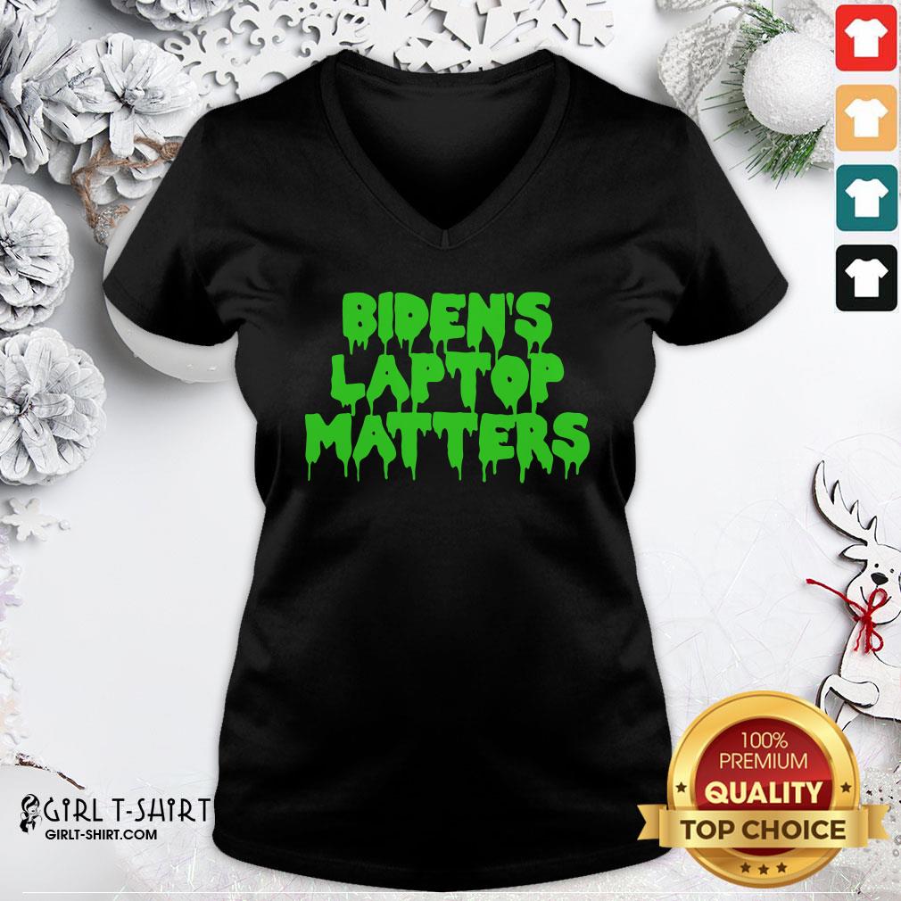 Gray Biden’s Laptop Matters Political Swamp Green Shirt - Image 2
