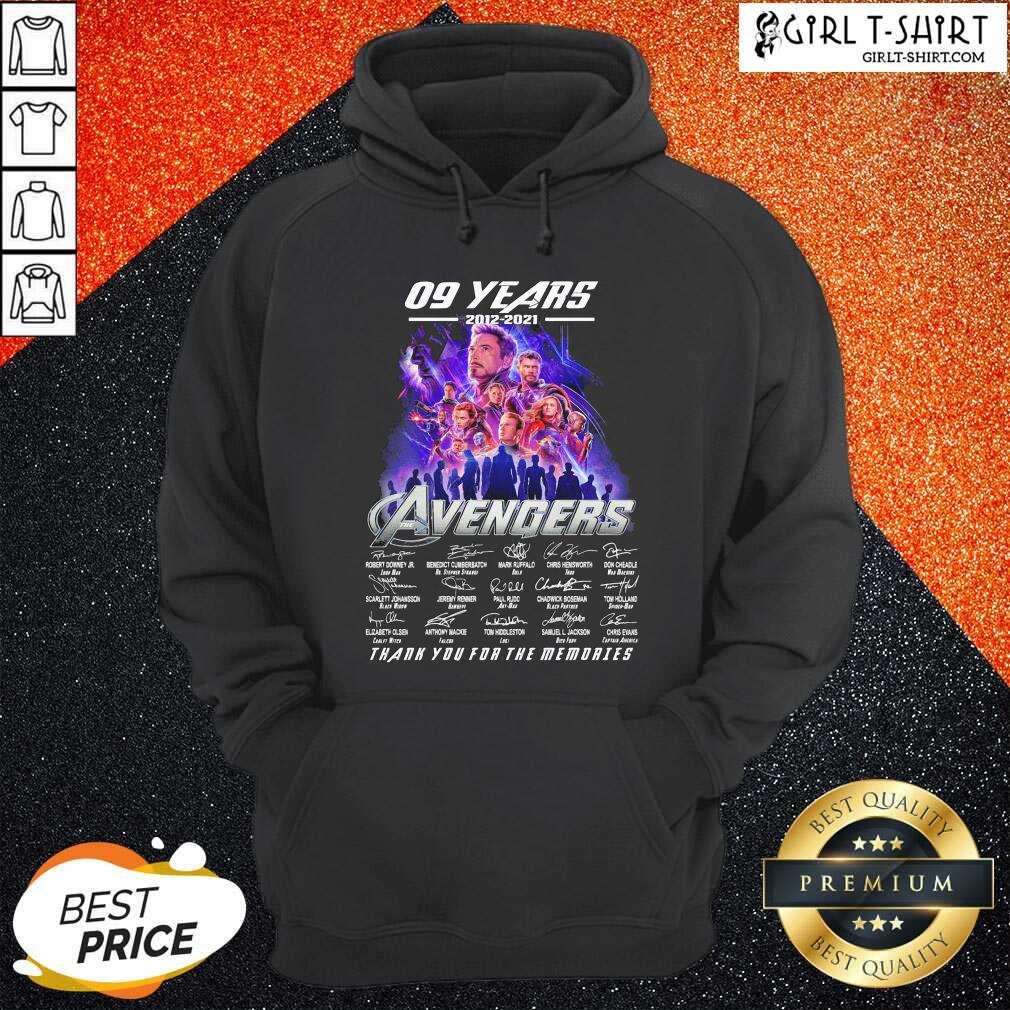 Great 09 Years 2012 2021 Avengers Thank You For The Memories Signatures Shirt - Image 5