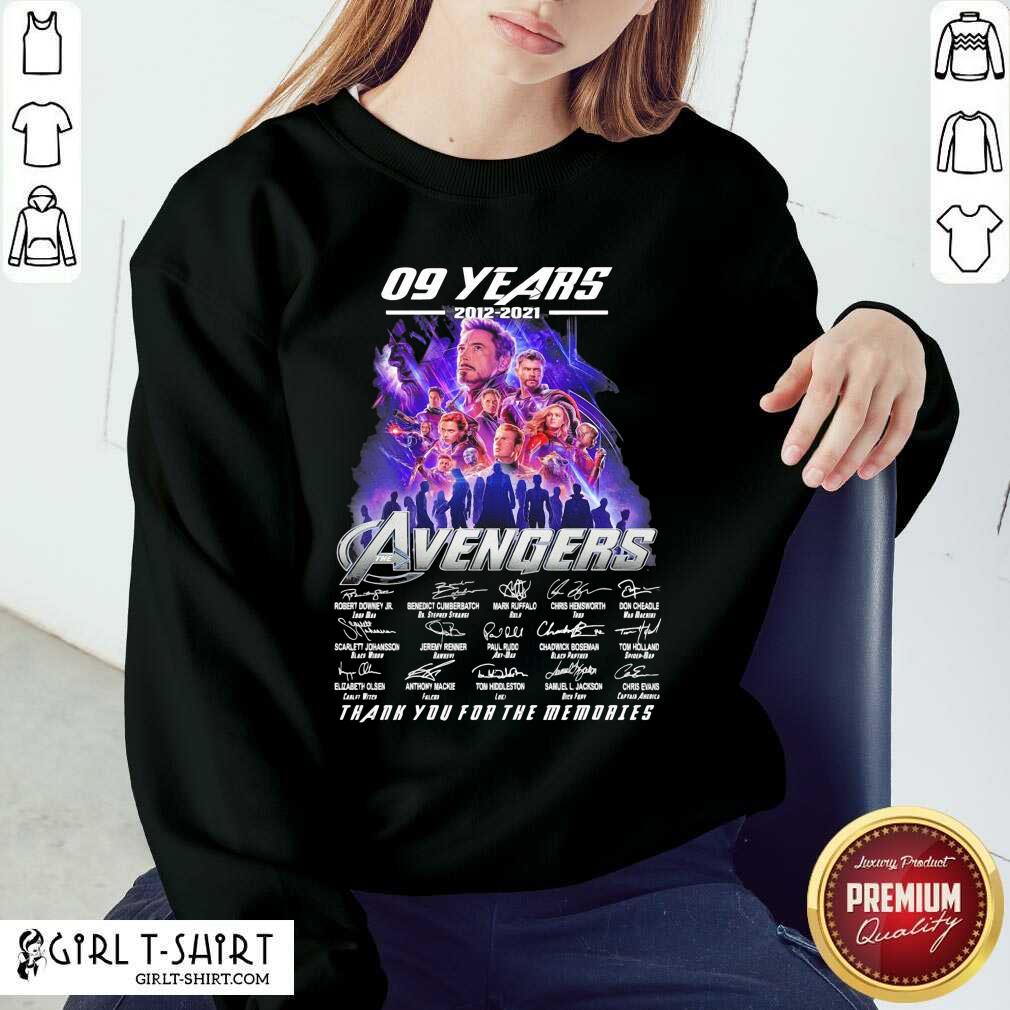 Great 09 Years 2012 2021 Avengers Thank You For The Memories Signatures Shirt - Image 4