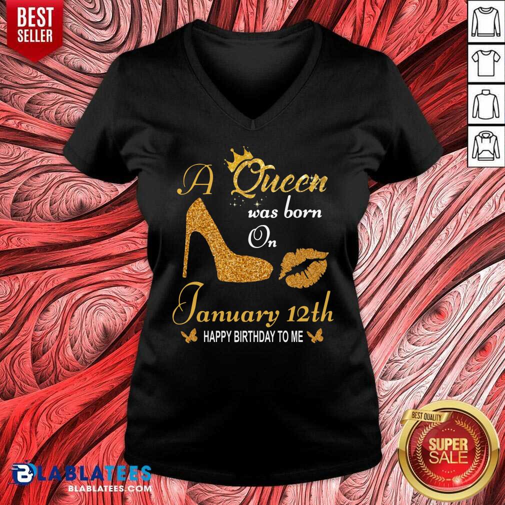 Great A Queen Was Born On 10th January Happy Birthday To Me T-shirt - Image 2