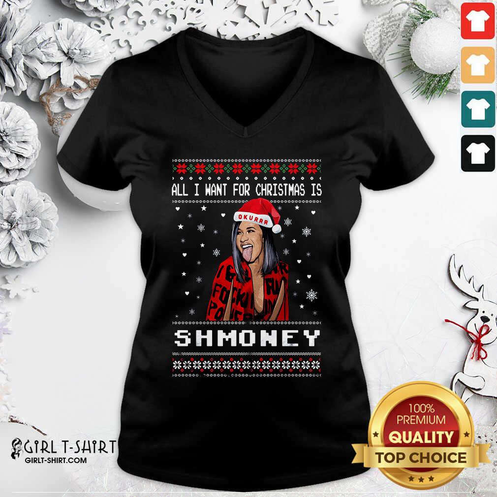 Great All I Want For Christmas Is Shmoney Ugly Merry Christmas Shirt - Image 2
